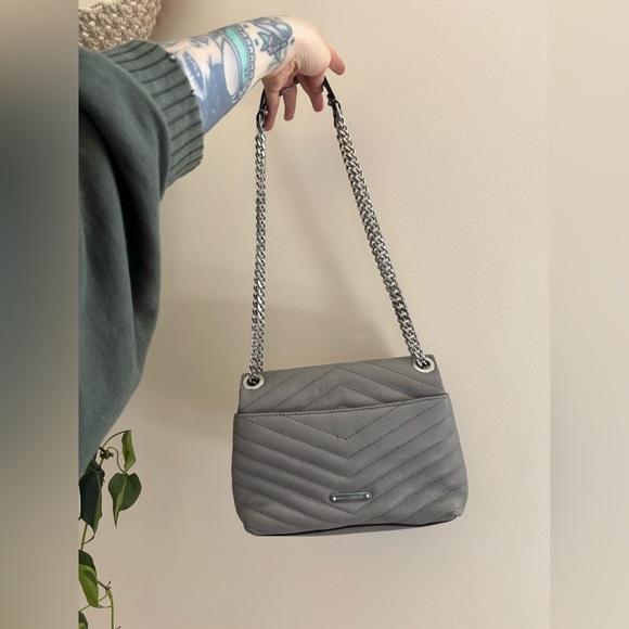 Rebecca Minkoff Small Edie Crossbody in Stone Grey - Picture 5 of 12
